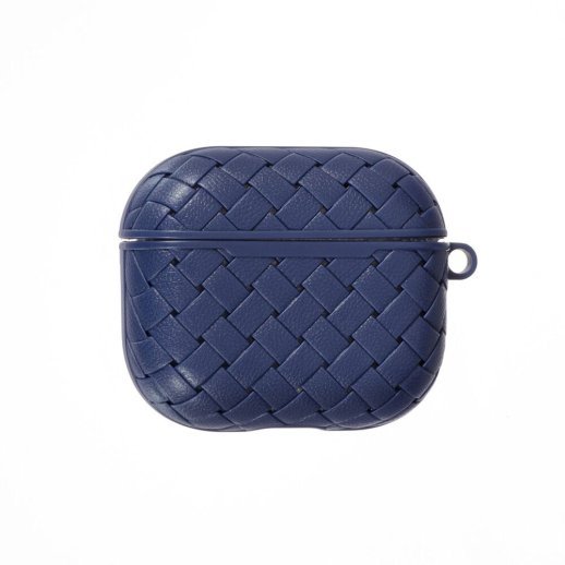 Чохол Шкіра Плетіння для AirPods 3 Blue