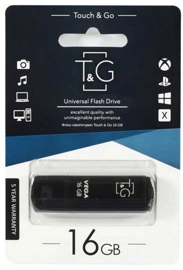 USB Flash Drive T&G TG121 Vega 16GB Чорний