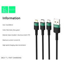 Кабель USB Denmen D61T USB - Type-C (2.4A)
