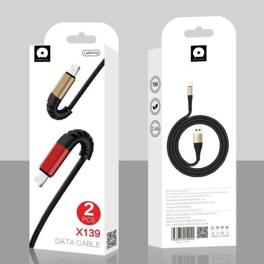 Кабель USB WUW X139 USB - Lightning 2,4A (2 кабелі в упаковці) (70)