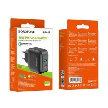 Мережевий зарядний пристрій BOROFONE BA46A Premium Type-C PD 18W + USB QC3.0