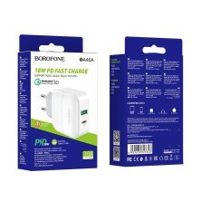 Мережевий зарядний пристрій BOROFONE BA46A Premium Type-C PD 18W + USB QC3.0