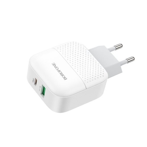 Мережевий зарядний пристрій BOROFONE BA46A Premium Type-C PD 18W + USB QC3.0