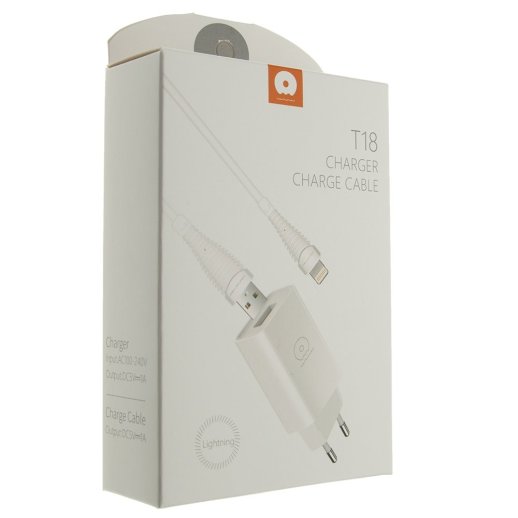 Мережевий зарядний пристрій WUW T18 1000 mA + USB Lightning