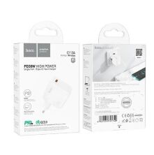 Мережевий зарядний пристрій HOCO C112A TYPE-C PD 30W, БІЛИЙ