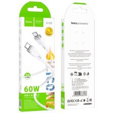 USB-C кабель HOCO X109 Type-C - Type-C SILICONE 60W, 1 метр, білий