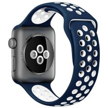 Ремінець силіконовий INKAX WB-02 для Apple Watch NIKE 38мм | 40мм | 41мм LARGE SIZE DARK_BLUE-WHITE