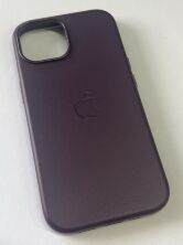Чехол Leather Case Apple Iphone 15 MagSafe Elegant Purple