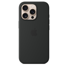 Silicone Case Original With MagSafe and Splash Apple iPhone 16 Pro with button Black