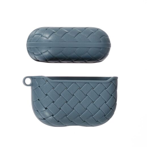 Чохол Шкіра Плетіння для AirPods 3 Gray