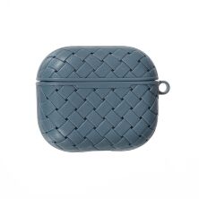 Чохол Шкіра Плетіння для AirPods 3 Gray