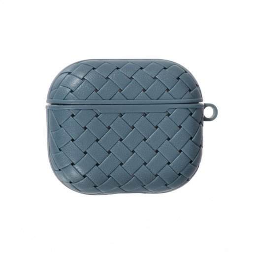 Чохол Шкіра Плетіння для AirPods 3 Gray