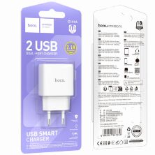 Сетевое зарядное устройство HOCO C141A 2*USB 2.4A, белый