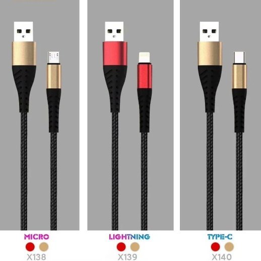 Кабель USB WUW X140 USB - Type-C 2,4A (2 кабелі в упаковці) (70)