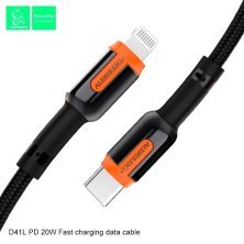 Кабель USB-C Denmen D41L Type-C - Lightning ТКАНИНОВА ОПЛЕТКА 20W