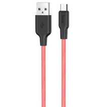 USB Cable Hoco X21 Silicone Micro 1m Black-Red