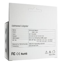 Мережевий зарядний пристрій універсальний з перем. SY8 30W 7 режимів + USB 5V 2.1A с 6 перехідниками