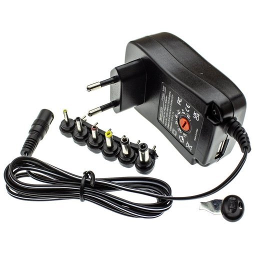 Мережевий зарядний пристрій універсальний з перем. SY8 30W 7 режимів + USB 5V 2.1A с 6 перехідниками