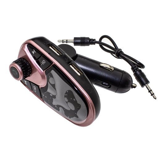 FM Модулятор M1 Bluetooth / гучномовець ЧОРНО-РОЖОВИЙ