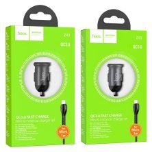 АЗУ HOCO Z43 QC3.0 (1USB/18W) + USB - MicroUSB (черный)