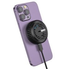 Бездротовий зарядний пристрій HOCO CW57 Air-Cooled 2в1 15W Magnetic Wireless Charger з активним охолодженням, чорний