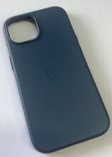 Чехол Leather Case Apple Iphone 15 MagSafe Indigo Blue