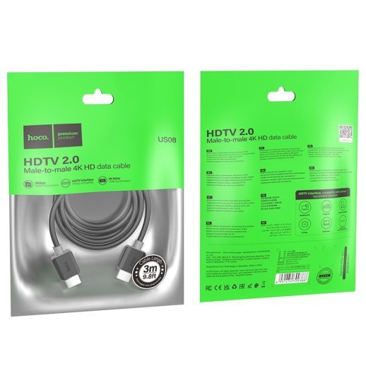Кабель HOCO US08 4K HDMI - HDMI, 3 метри