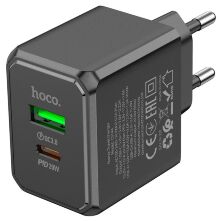 Мережевий зарядний пристрій HOCO CS14A PD 20W TYPE-C + USB QC3.0 ЧОРНИЙ