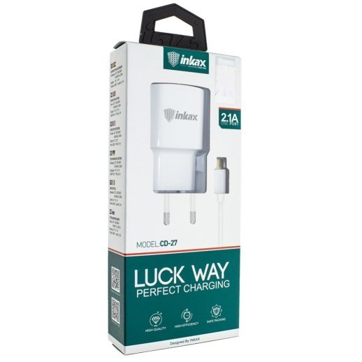 Зарядний пристрій INKAX CD-27 2.1A + USB кабель TYPE-C