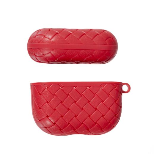 Чохол Шкіра Плетіння для AirPods 3 Red