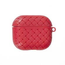 Чохол Шкіра Плетіння для AirPods 3 Red