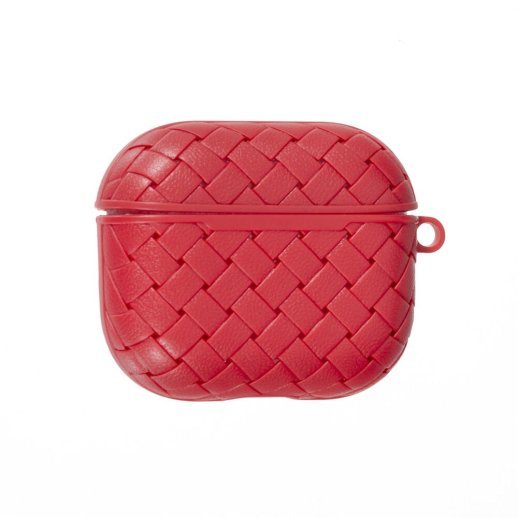 Чохол Шкіра Плетіння для AirPods 3 Red
