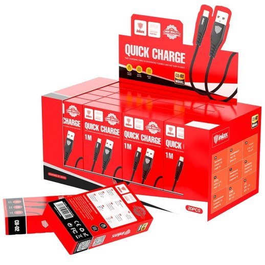 КАБЕЛЬ USB INKAX CB-02 IPHONE LIGHTNING Тканинна обплетення 1 метр 2,1А