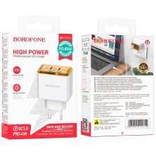 Мережевий зарядний пристрій Borofone BAS33A 2*Type-C PD 45W, білий