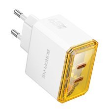 Мережевий зарядний пристрій Borofone BAS33A 2*Type-C PD 45W, білий