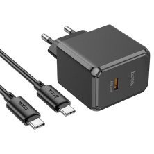 Мережевий зарядний пристрій HOCO CS15A PD 30W TYPE-C + Кабель Type-C - Type-C ЧОРНИЙ