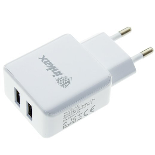 Мережевий зарядний пристрій INKAX CD-01 2.4A + USB кабель LIGHTNING