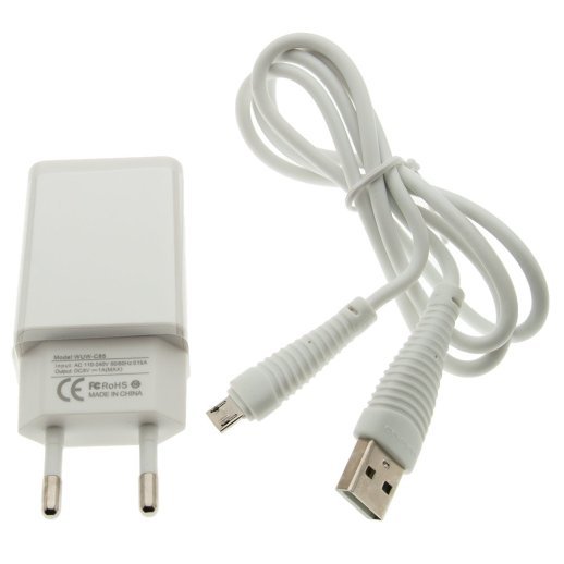 Мережевий зарядний пристрій WUW T18 1000 mA + USB-Micro