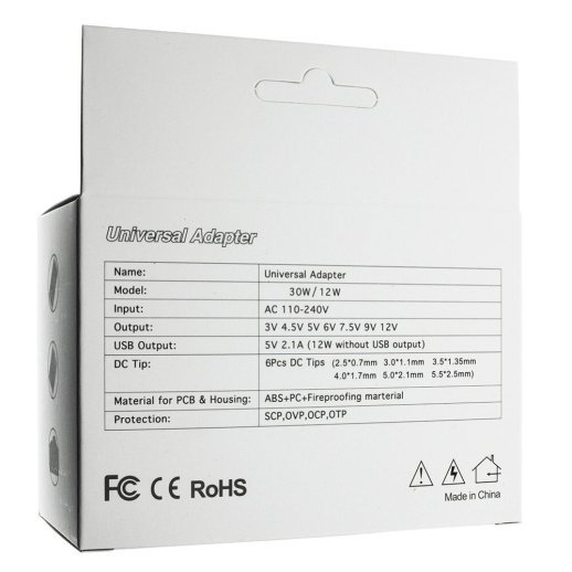 Мережевий зарядний пристрій універсальний з перемикачем SY6 12W 1,2A 7 режимів с 6 перехідниками