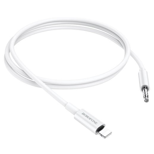 Кабель BOROFONE BL9 AUX Lightning - jack 3.5мм 1МЕТР БІЛИЙ