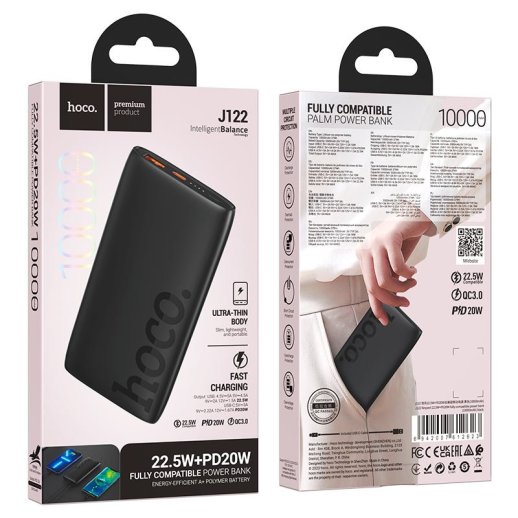 Power Bank HOCO J122 "Respect" PD20W+22.5W 10000 mAh чорний
