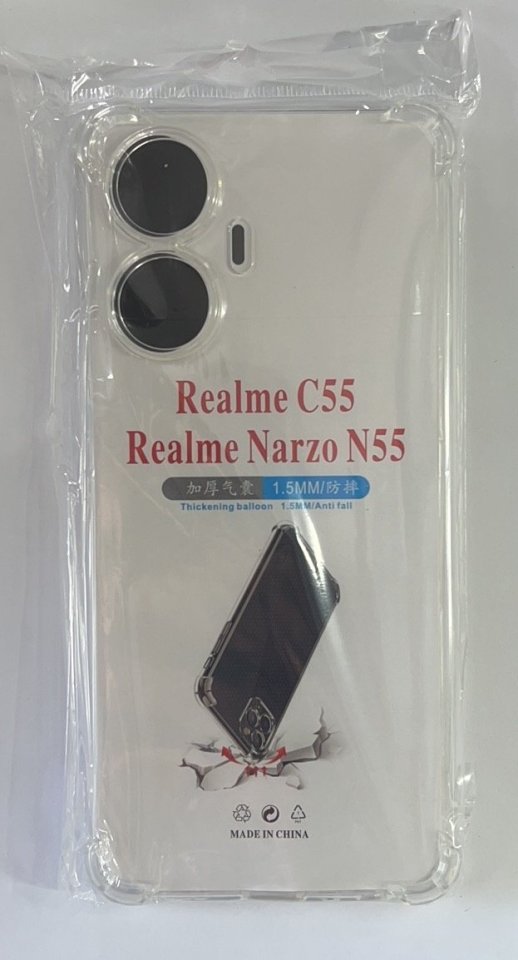 Case Clear ShockProof for Realme C55 Прозорий