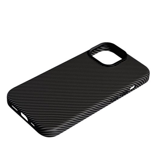Накладка Leather Carbon With Magnetic для Apple iPhone 14 Black