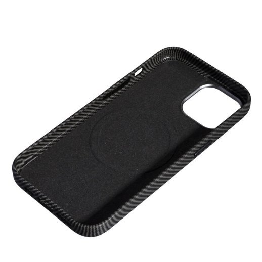 Накладка Leather Carbon With Magnetic для Apple iPhone 14 Black