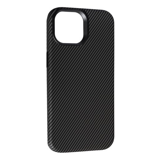 Накладка Leather Carbon With Magnetic для Apple iPhone 14 Black