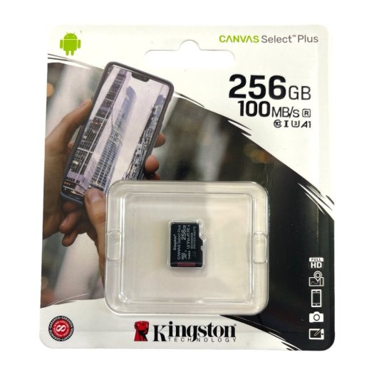 Карта пам'яті microSDXC (UHS-1) Kingston Canvas Select Plus 256Gb class 10 А1 (R-100MB/s)