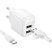 Мережевий зарядний пристрій Borofone BAS41A 2*USB 2,4A + кабель USB - Type-C, білий