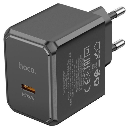 Мережевий зарядний пристрій HOCO CS15A PD 30W TYPE-C ЧОРНИЙ