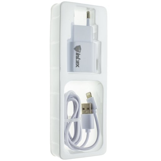 Мережевий зарядний пристрій INKAX CD-08 1.0A + USB кабель LIGHTNING