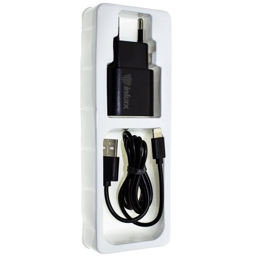 Мережевий зарядний пристрій INKAX CD-08 1.0A + USB кабель LIGHTNING
